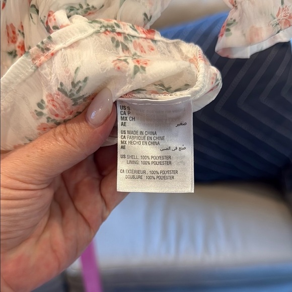 Cream Puff Sleeve Peplum twee Y2K fairy Blouse with Tie Front size S - Picture 3 of 4